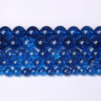 60pcs 6mm Natural Blue Crystal Crackle Quartz Stone Round Loose Beads for Jewelry Making DIY Bracelets Necklaces Energy Healing Stone Beads 15"(6mm, Blue Crackle Quartz)