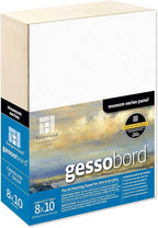 Ampersand Art Supply Gesso Wood Painting Panel: Museum Series Gessobord, 8" x 10", 2" Cradled Profile
