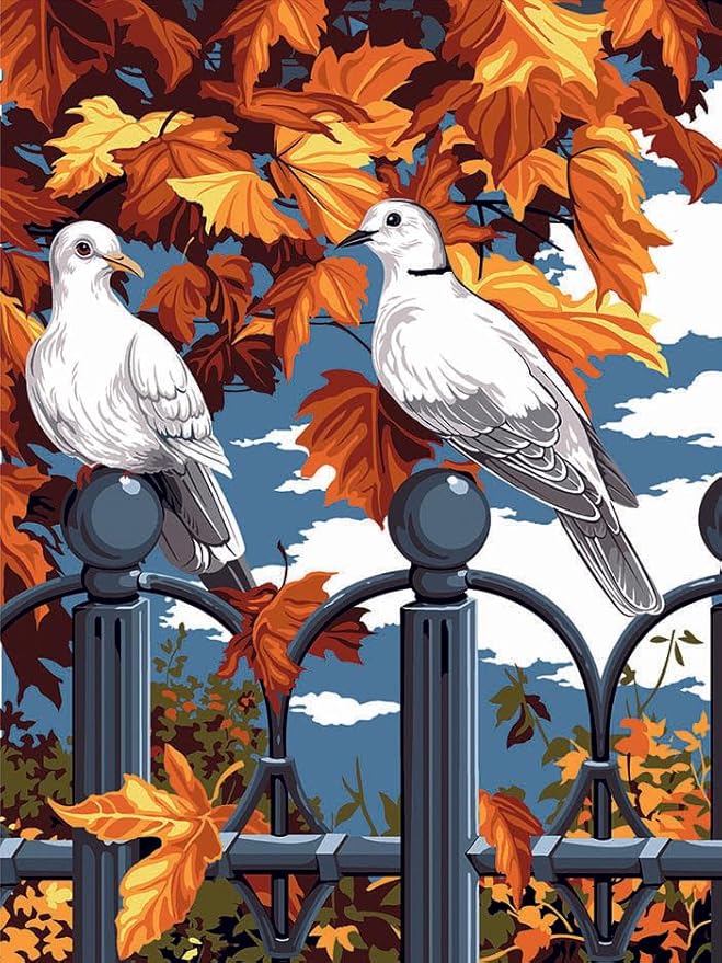 Wizardi Needlepoint Canvas for halfstitch Without Yarn Autumn and Wrought Iron Canvas SE926.301 Seg De Paris