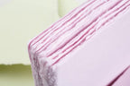 Wanderings Pink Thick Handmade Deckled Edge Cotton Paper - Cold Pressed Texture - Paint, Watercolor, Drawing, Cards, Invitations, Menus, Save The Date, Arts and Crafts, 25 Pack Pink 300gsm, 4x6