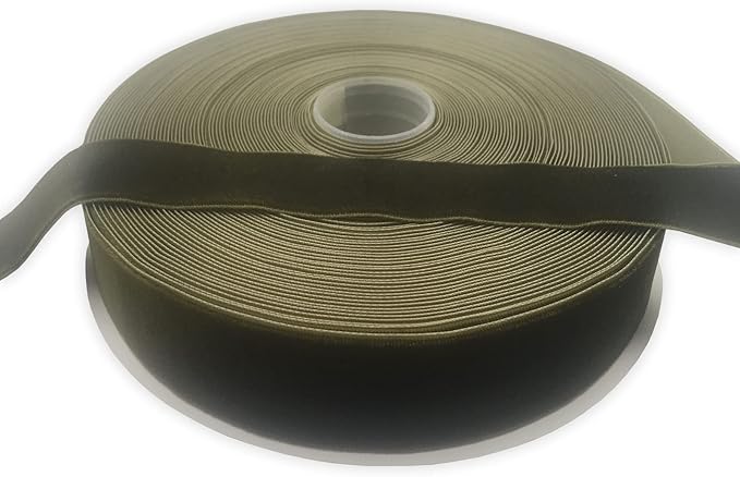 Nylon Velvet Ribbon Single Faced,1 Inch X 25Yards Spool (Moss Green)