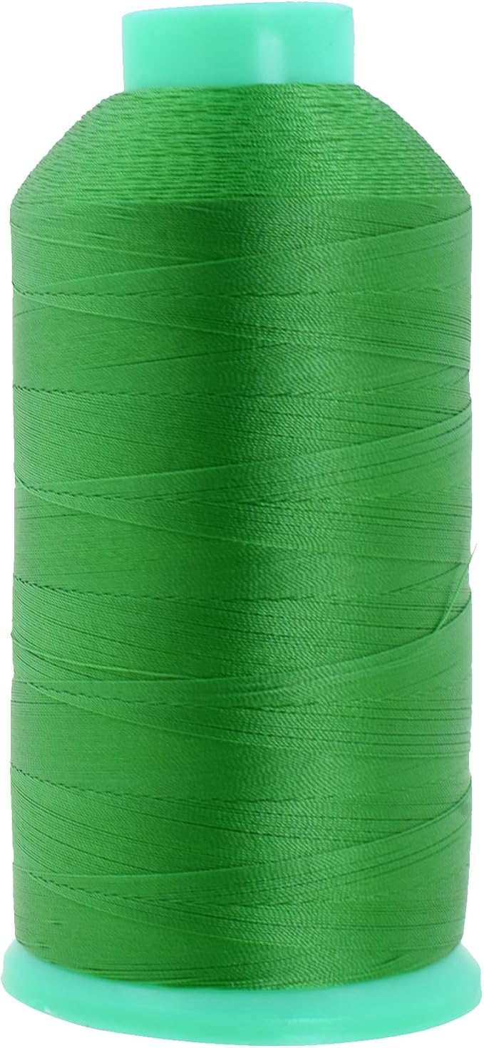 Mandala Crafts Bonded Nylon Thread Green Heavy Duty Sewing Threads - 2843 YDs Size 46 210D T45 Tex 45 Thread for Leather Jeans Weaving Outdoor Marine Upholstery Threads