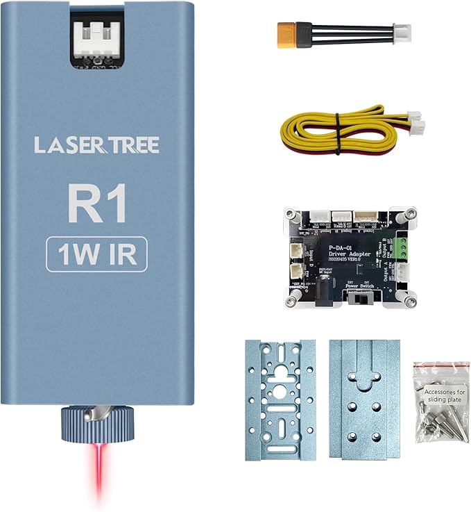 LASER TREE 1064nm Infrared Laser Module, 1W (1000mW) Output Power Laser Engraving Module for Engraving on Metal, Acrylic, Plastic - Ideal for Jewelry, Gift Making, Class4