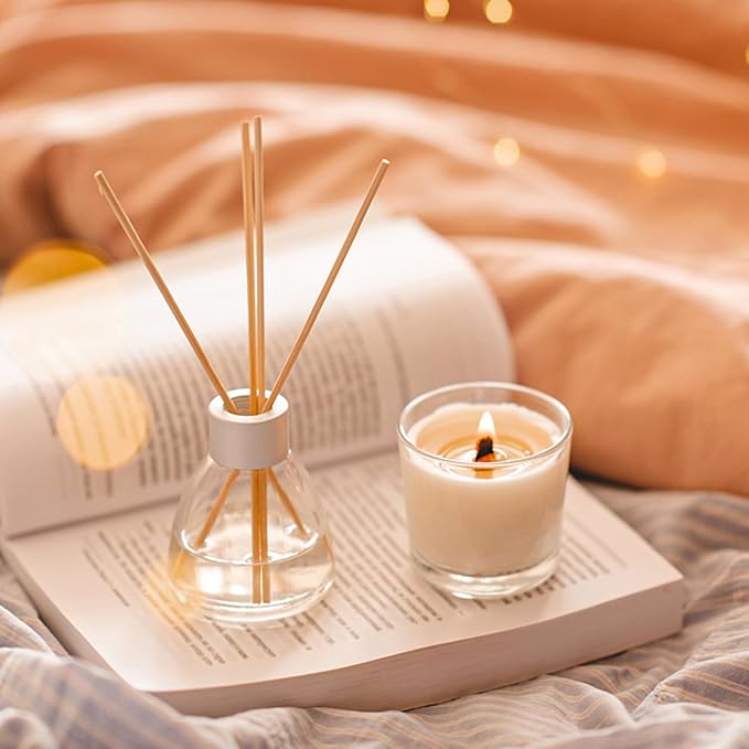 4oz Candle Jars 12 Pack- Small Clear Empty Glass Jars with Bamboo Lids, Stickers and labels, Bulk Glass Jar for Making Candles Containers, Ideal for Candle Business Owners