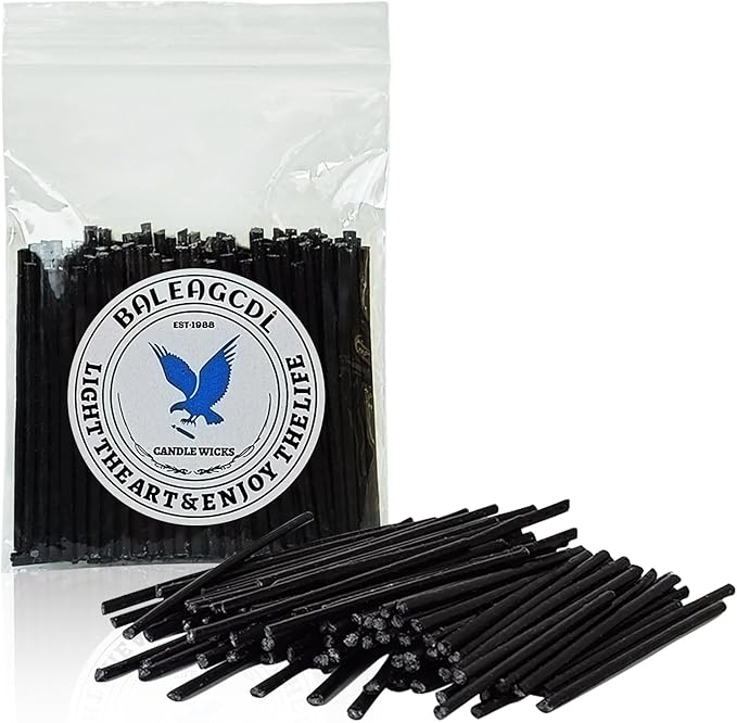 Pearled Candle Extra Wicks 100 Pack for Pearled Candle Making - 2 Inch Black Cotton Candle Wicks for Candle Making DIY