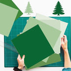 24 Sheets Sage Green Pattern Paper 12" x 12" Assorted Sage Green Scrapbook Paper Pad Double-Sided Gradient Colors Solid Core Patterned Decorative Craft Papers for Prints DIY Arts Crafts Making School