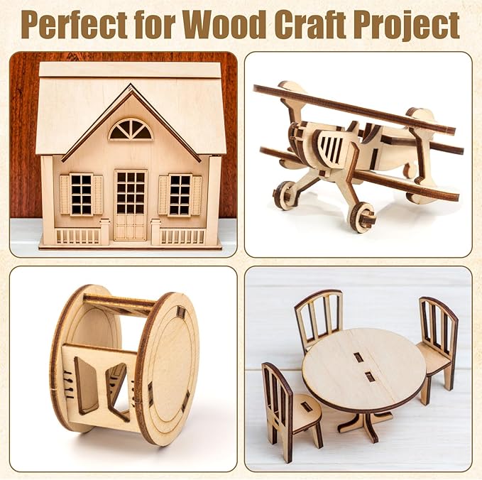 10 Pack 12 x 12 x 1/8 Inch Baltic Birch Plywood 6mm Baltic Wood Sheet, Baltic Birch Sheets for Cricut Maker, Architectural Models, Drawing Painting, Engraving Wood Burning Laser