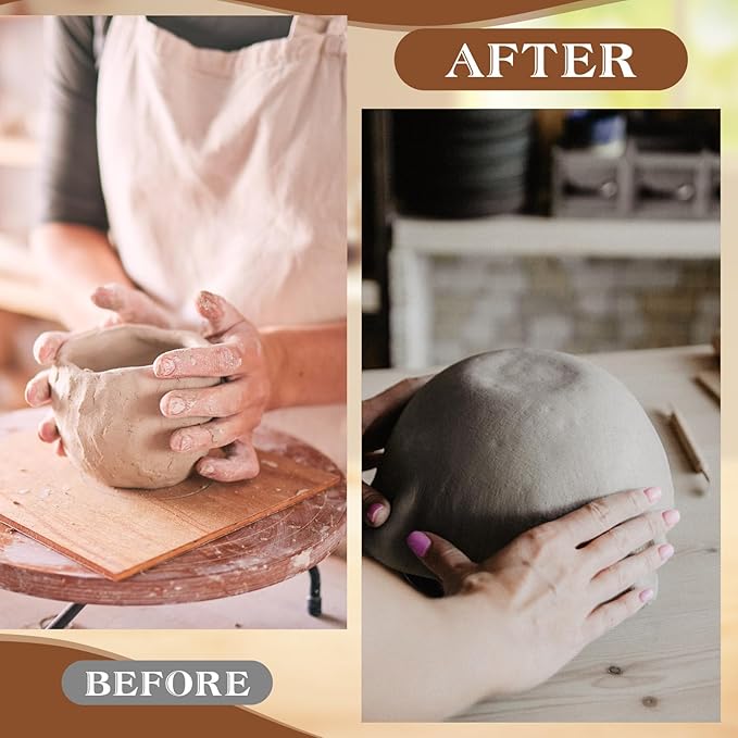 4 Pack Pottery Molds Plaster Molds Wood Pottery Tools with Handle for Ceramic Top Forms DIY Bowls Plate Dish Slump Press Art Making (Hemispherical,4.5'' 6.5'' Thickness 2.5'')