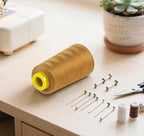 1500 Yards Denim Thread for Jeans, 20s/2 Polyester Thread, Sewing Threads for Sewing Machine, ThickThread for Canvas, Aprons, Denim, Leather, Shoes Bag-Gold