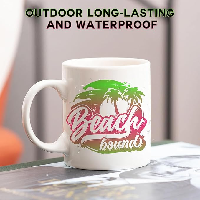 Tintnut Green Pink Permanent Vinyl - 8 Sheets 12"x10"Gradient Adhesive Self Sticker, Ombre Glossy Self Sticker Wtaer proofingVinyl Compatible with Cricut Or Silhouette