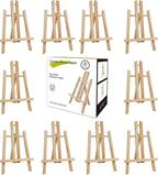 12Pack Wooden Tabletop Easel for Painting and Display, 11.8" Small Portable A-Frame Tripod Stand for 8x10 and 11x14 Canvas, Desk Easel for Photos, Students Kids Beginners
