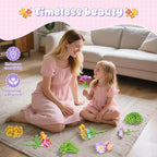 FUNZBO 216 Pcs DIY Fabric Flower Bouquets Toys Accessories - Flowers Market Toy Accessorie - Christmas Arts & Crafts Toy Accessories for 4 5 6 7 8+Year Old Girl Birthday Gifts Ideas (36 Flower Stems)