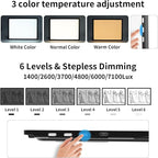 TOHETO Rechargeable A4 Light Board with Stand, Super Bright Magnetic Light Pad with Side Buttons, Wireless Light Box for Tracing and Drawing, Cordless LED Light Table for Diamond Painting, Sketching