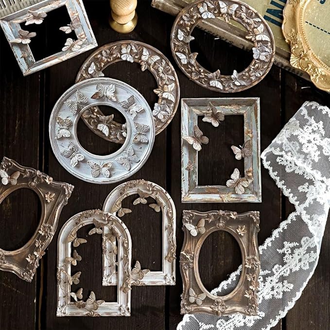 Vintage Photo Frame Scrapbook Cardstock Paper for Junk Journal Collage Card Making Embellishment Retro Art DIY Crafts Decoration (AXMK-S6)