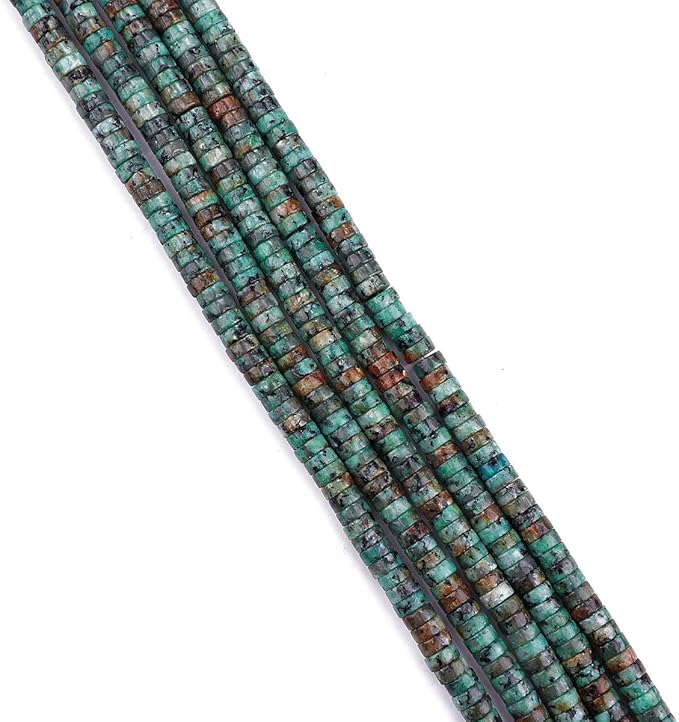 Natural African Turquoise Spacer Beads Caps Loose Semi Gemstone for Beading Jewelry Making 6mmx3mm 38cm