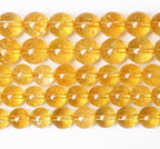 120PCS 6MM Natural Citrine Yellow Quartz Crystal Round Spacer Loose Beads for Jewelry Making DIY Bracelet Necklace
