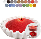 Aufien Candle Sand with Wicks, 21.4 Oz Pearled Candle, DIY Bead Powder Sand Wax Making kit Refillable Non Toxic for Handmade, Wedding and Halloween Christmas Decorations Red Unscented