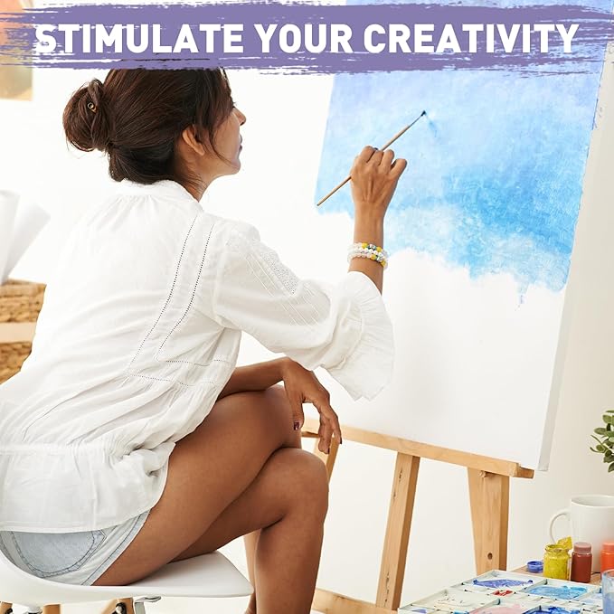 ESRICH Stretched Canvas for Painting 24x36 Inch, 5Pack Large Canvas for Painting, Primed Acid-Free Cotton Blank Canvases, Art Paint Canvases for Oil Paint,Watercolor,Acrylic Paint,Gouache and Tempera.