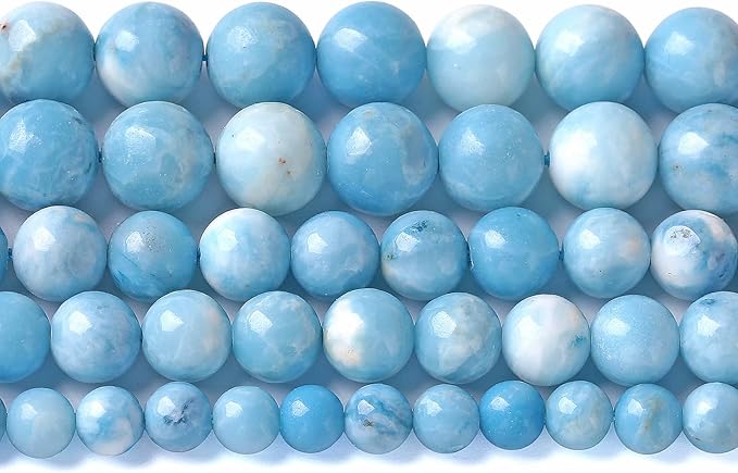 6MM 60PCS Natural Blue Larimar Gemstone Crystal Beads for Jewelry Making DIY Bracelet