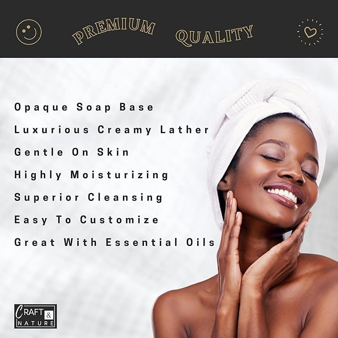 Craft & Nature 4 LB All Natural Shea Butter Moisturizing Glycerin Melt And Pour Soap Base for Soap Making