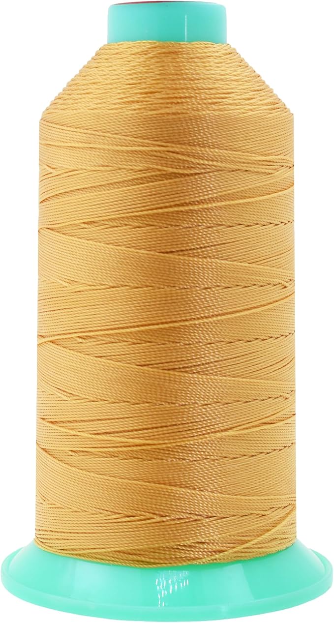 Mandala Crafts Bonded Nylon Thread Blonde Heavy Duty Sewing Threads - 800 YDs Size 207 630D T210 Tex 210 Thread for Leather Jeans Weaving Outdoor Marine Upholstery Threads