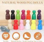 uxcell 50Pcs Wood Peg Dolls Unfinished, 1" x 1/2" Natural Wooden Blank Family Figures Peg Dolls Body for Painting, Decoration, Craft Art Projects, Purple