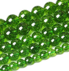 4MM Green Peridot Crystal Quartz Beads Natural Gemstone Beads Round Loose Beads for Jewelry and Bracelets Making 180pcs 2 Strands 32"
