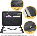 JJRING Art Portfolio Case, Wire Framed Nylon Portfolio Tote, Art Storage Bag in 23 Inches by 17 Inches, Great Carrying Bag for Artworks, Posters, Drawings, Prints(Black)