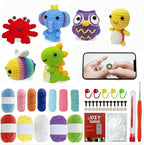 BLZEDIM 6Pcs Crochet Kit for Beginners, 2026 DIY Crochet Animal Kits with Step-by-Step Video Tutorials Beginner Knitting Kit for Adults DIY Stuffed Animals Craft Gift for Starter (Turtle)