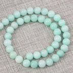 120PCS 6MM Natural Stone Amazonite Chalcedony Loose Beads for Jewelry Making DIY Bracelet Necklace 2 Strands