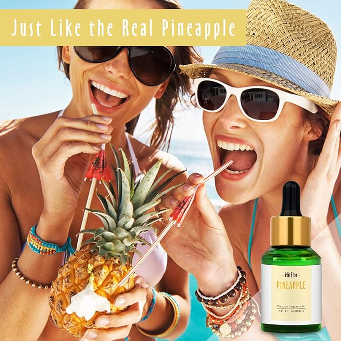 Pineapple Fragrance Oil, MitFlor Single Scented Oil, Large Size Premium Grade Fragrance Oil for Soap & Candle Making, Aromatherapy Oil, Sweet & Fruity Scent for Home Fragrance, 30ml