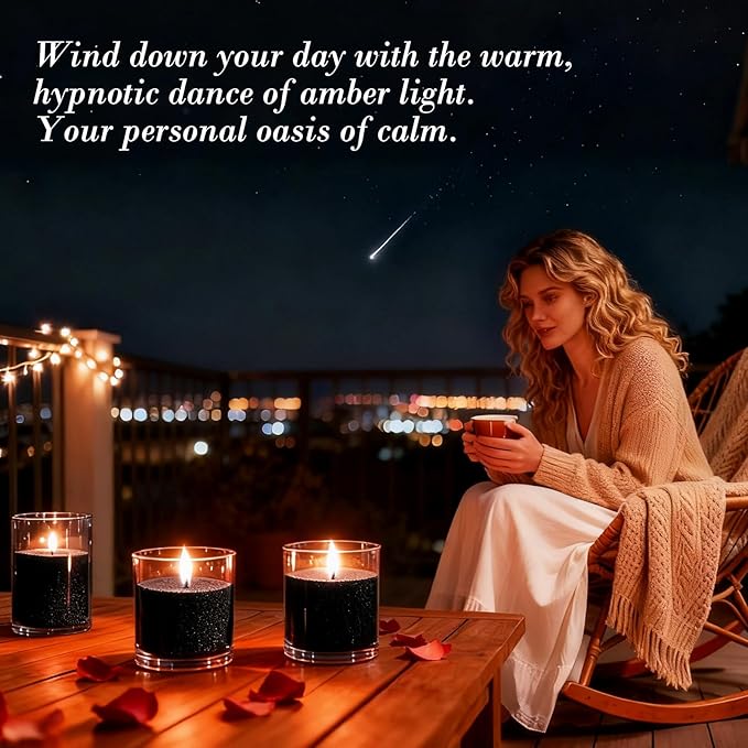 Aufien Candle Sand with Wicks, 21.4 Oz Pearled Candle, DIY Bead Powder Sand Wax Making kit Refillable Non Toxic for Handmade, Wedding and Halloween Christmas Decorations Black Unscented