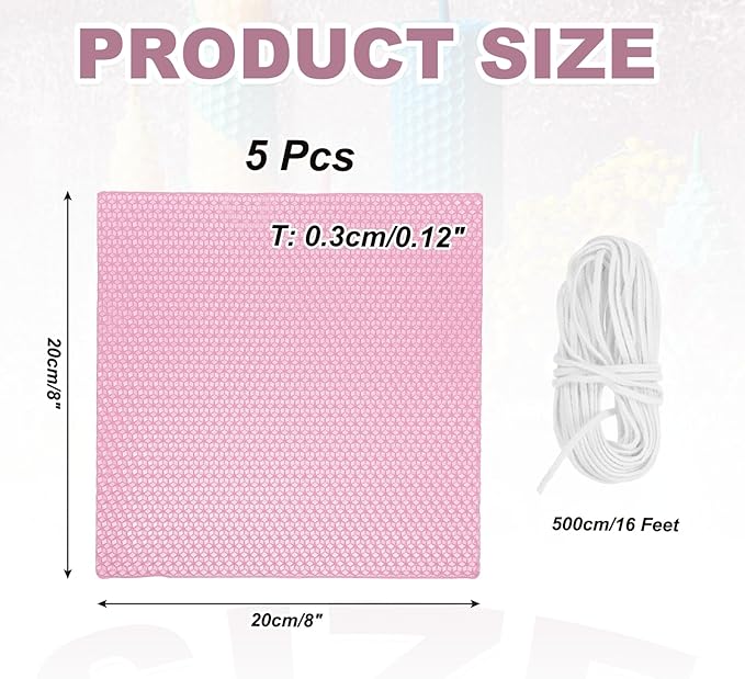 MECCANIXITY Beeswax Candle Making Kit,8x8 Inch 5pcs Pink Beeswax Candle Sheets with 1pcs Cotton Wick for DIY Craft Gift Making