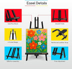 MEEDEN Tabletop Easel Stand for Display: 20" x 12 Pack Pine Wood Table Top Wooden Easel Stand for Sign - Black Mini Painting Easels for Picture Party Classroom