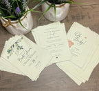 Wanderings Thick Handmade Deckled Edge Cotton Paper - Cold Pressed Texture - Paint, Watercolor, Drawing, Writing, Cards, Invitations, Menus, Save The Date, Arts and Crafts, 25 Pack Green 300gsm, 4x6