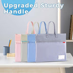 Pendancy Mesh Zipper Pouch A4 Size, Large Double Pocket Waterproof File Bag with Handle, 11x13.8 in Foldable Document Storage for Puzzle Project/Cross Stitch/Travel/Office（Advanced Green）