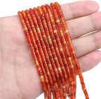 Natural Red Agate Spacer Beads Caps Flat Round Loose Beads for Beading Jewelry Making 3mmx2mm 38cm