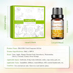 PHATOIL 10Pcs Fruity Fragrance Oil Set, Coconut, Cherry, Apple, Strawberry, Mango Candle Scents for Candle Making, Freshie Scents for DIY Soap Making, Diffuser Oil Scents Set