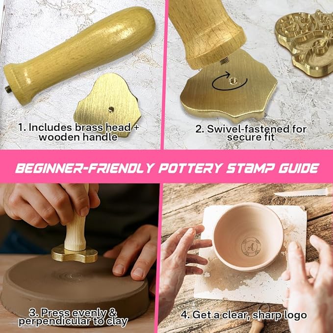 ORYG Custom Pottery Stamp - Personalized Pottery Stamp with Exclusive Logo Designs - The Ideal Gift for Ceramic Artists and DIY Craft Enthusiasts