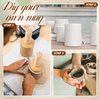 Juexica 3 Pcs Pottery Clay Molds 3 Size 3.1'', 3.4'', 3.7'' Plaster Mug Vase Tools with Removable Handle, Pottery Cup Shaping Tool Wood Slump Press Mold for DIY Ceramic Cup Mug Vase Making