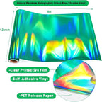 GIRAFVINYL Green Holographic Vinyl, Glossy Green Holograophic Permanent Vinyl - 12" x 6 ft for Crafts Decal Signs Stickers