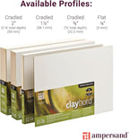 Ampersand Art Supply Wood Painting Panel: Museum Series Claybord, 16" x 16", 1/8" Flat Profile