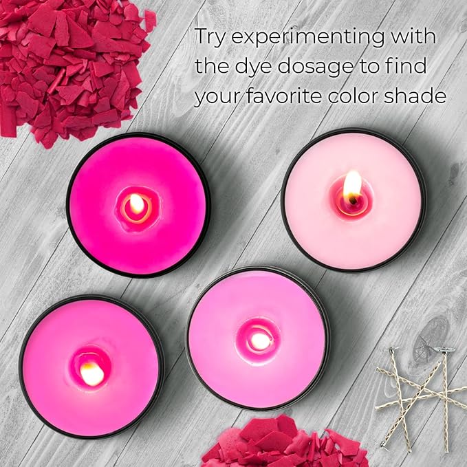 Pink Candle Dye 2oz for Soy Candle Making – Highly Concentrated Candle Wax Dyes – Candle Shop Premium Color Dye Chips for Soy Wax, Beeswax, Paraffin