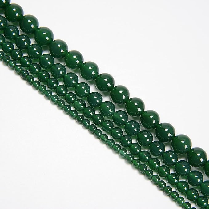 NCB 8mm Original Green Agate Loose Semi Precious Beads Round Smooth Gemstones SpacerBeads for Jewelry Making 100PCS (8mm 100Beads, Green Agate)