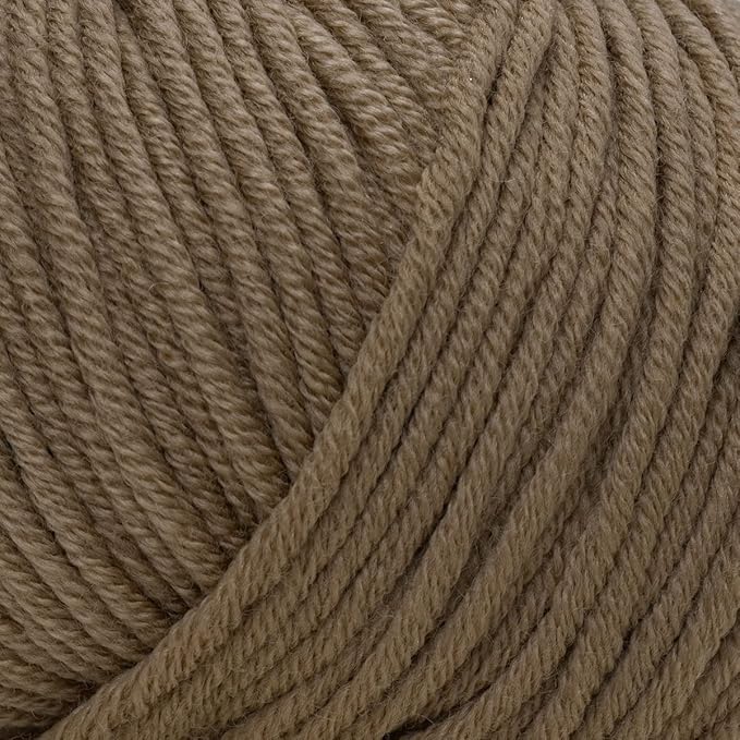 Estako Wool 98 100% Superwash Merino Wool Medium Worsted Weight Soft Knitting and Crochet Yarn 1.76 oz (50gr) 98 yds (90 m) (6360-Light Brown)