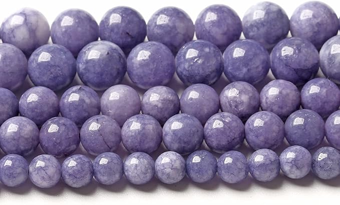 160PCS 4MM Lavender Purple Chalcedony Stone Loose Beads for Jewelry Making DIY Bracelet Necklace
