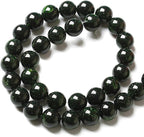 10MM 72pcs Natural Green Sandstone Energy Healing Beads Round Loose Beads for Jewelry Making Bracelet 2 Strands 32"