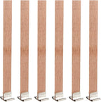 400 Pcs 0.5 × 5.1 Inches Wooden Candle Wicks, Crackling Wood Wicks with Iron Stand, Wood Wicks for Candles Making, DIY (200 Sets)