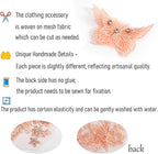 Flower Pearl Fabric Rhinestones Beaded Lace Applique,3D Butterfly Embroidered Lace Patch for Clothes,Dress (Orange)