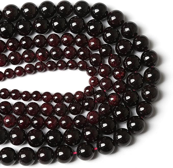 10MM 36PCS Natural Garnet Gemstone Loose Beads for Jewelry Making DIY Bracelet Crystal 1 Strand